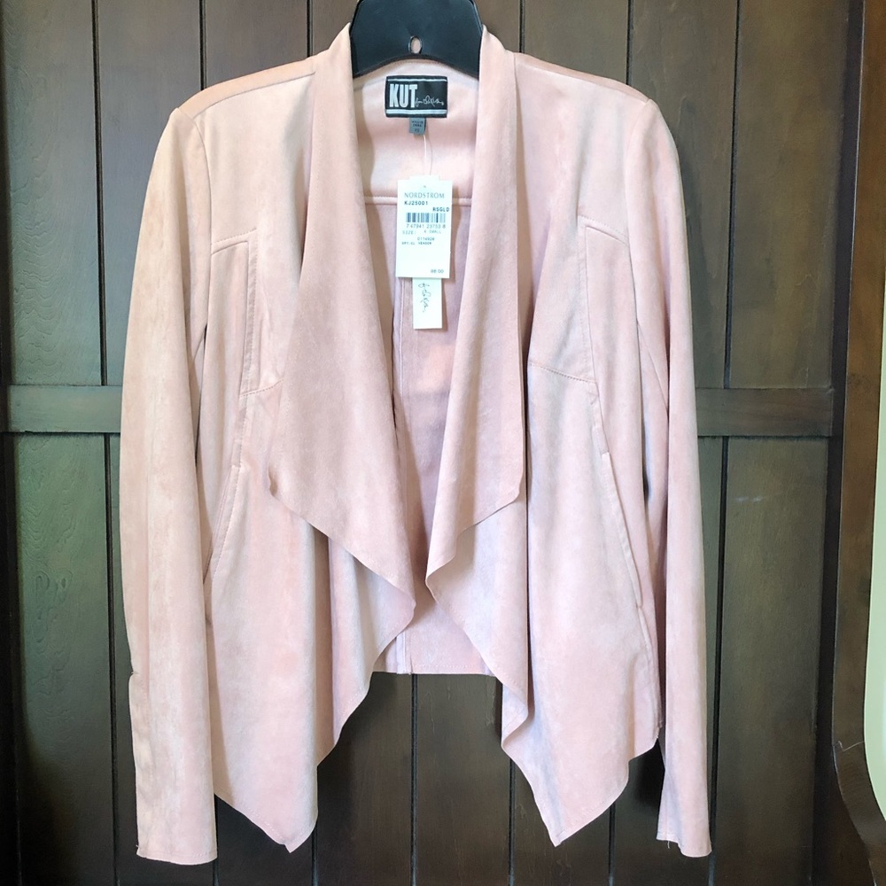 Tayanita Faux Suede Jacket, Rose Gold, Size XS